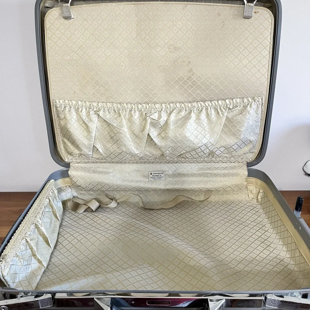 Vintage Samsonite Profile II‎ Gray Hard Case Suitcase Luggage 24 x 18 x 8.5